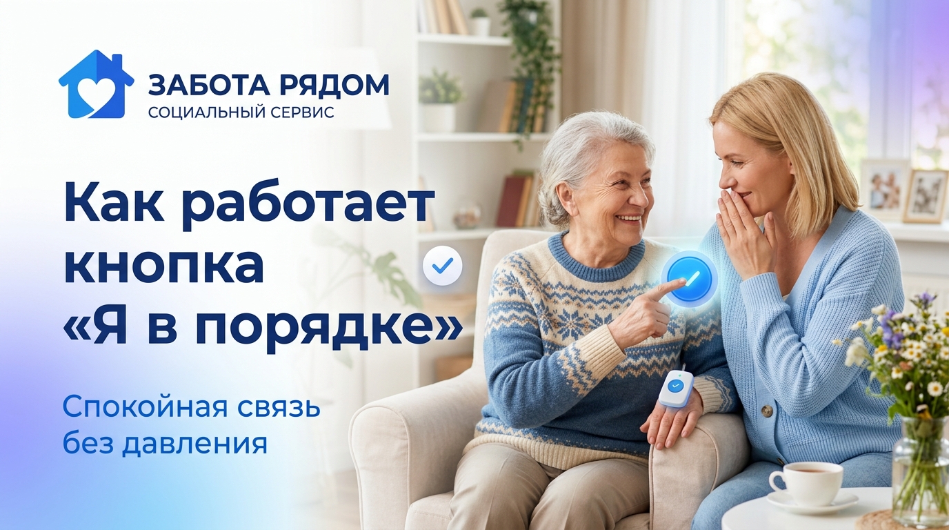 Кнопка я в порядке для пожилого человека