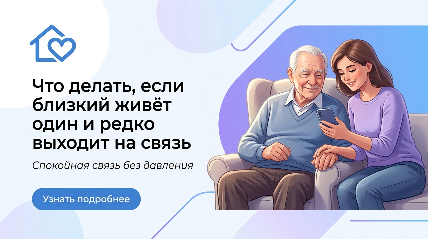 Пожилой родственник живет один редко выходит на связь